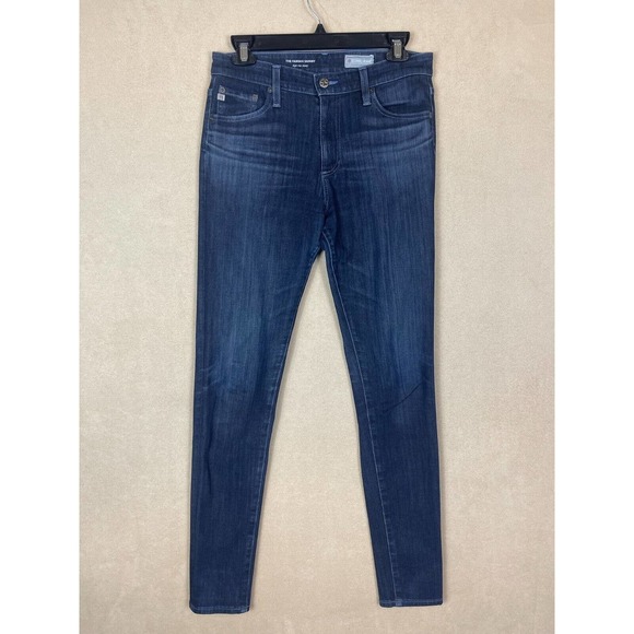 AG Adriano Goldschmied The Farrah Skinny High Rise Jeans Womens 27 Mid Rise Blue - Picture 1 of 12